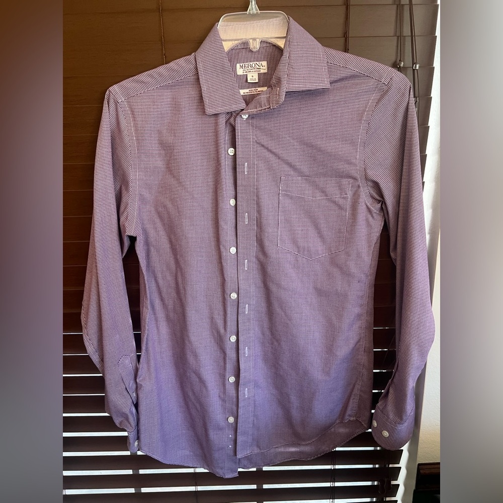 Merona Men's Casual Purple Button-Down Shirt